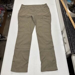 Duluth Trading Co Womens Tan Nylon Stretch Straight Leg Work Pants Size 14 x 33